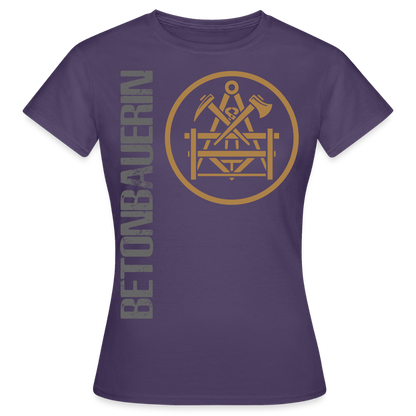 Frauen T-Shirt "Betonbauerin" Dunkellila Frauen T-Shirt