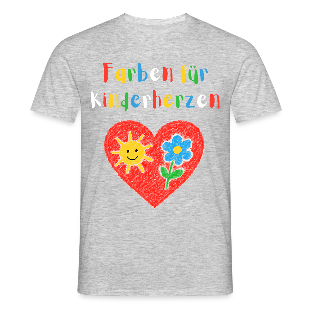 Unisex T-Shirt "Farben für Kinderherzen" Grau meliert Männer T-Shirt