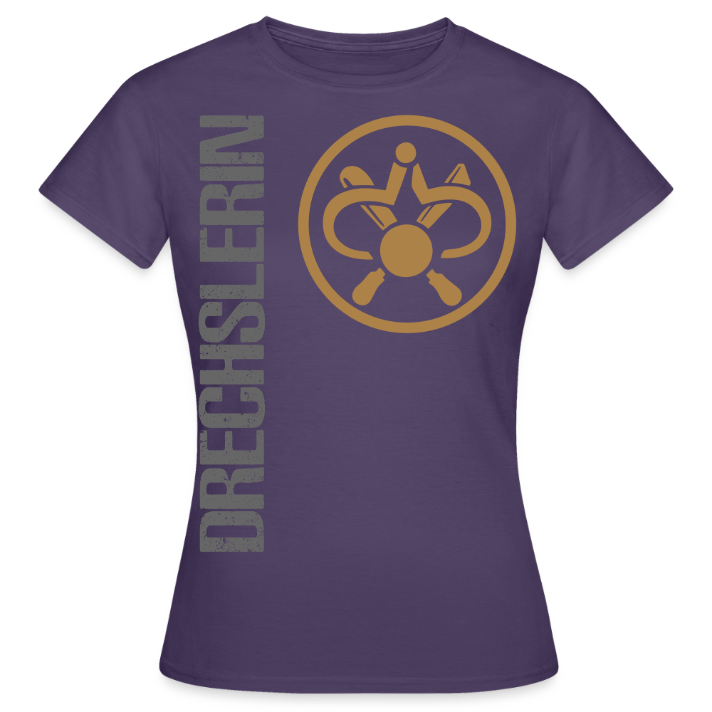Frauen T-Shirt "Drechslerin" Dunkellila Frauen T-Shirt