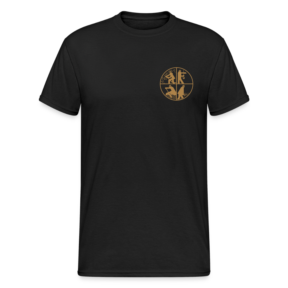 Unisex T-Shirt "Feuerwehr 5" beidseitig bedruckt - Schwarz