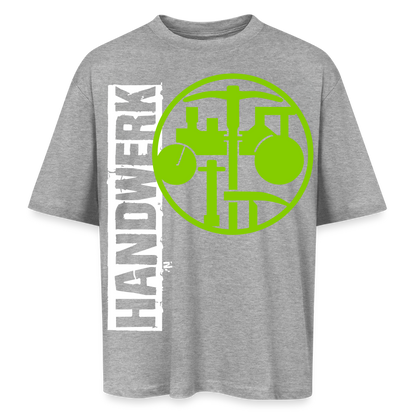 Oversized Unisex T-Shirt "Strassenbauer" Grau meliert Oversized Unisex T-Shirt