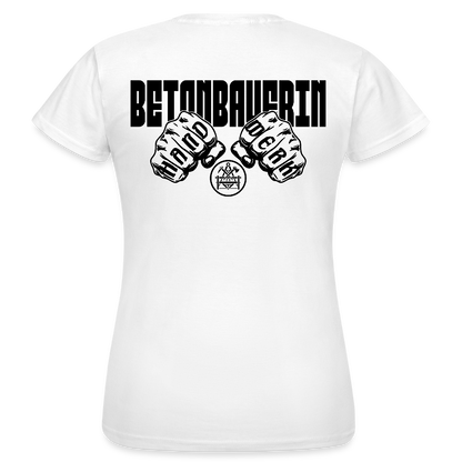 Frauen T-Shirt "Betonbauerin" (beidseitig bedruckt) - Weiß