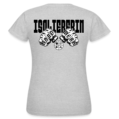 Frauen T-Shirt "Isoliererin" (beidseitig bedruckt) Grau meliert Frauen T-Shirt