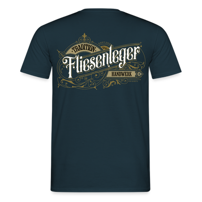 Unisex T-Shirt "Fliesenleger" Nostalgie Handwerk Navy Männer T-Shirt