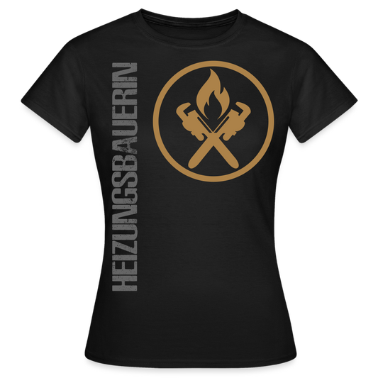 Frauen T-Shirt "Heizungsbauerin" - Schwarz