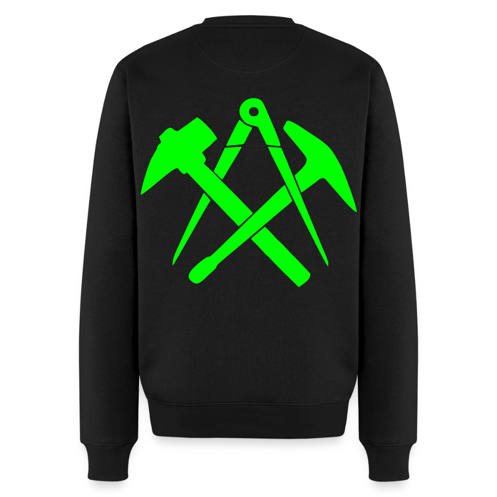 Unisex Premium Pullover "Dachdecker" neongrün Schwarz Männer Premium Pullover