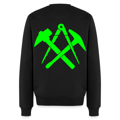 Unisex Premium Pullover "Dachdecker" neongrün Schwarz Männer Premium Pullover