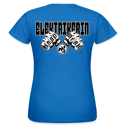 Frauen T-Shirt "Elektrikerin" (beidseitig bedruckt) Royalblau Frauen T-Shirt