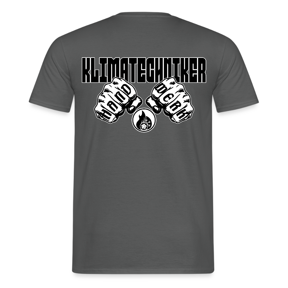 Unisex T-Shirt "Klimatechniker" (beidseitig bedruckt) Anthrazit Männer T-Shirt