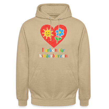 Unisex Hoodie "Kinderherzen" Beige Unisex Hoodie