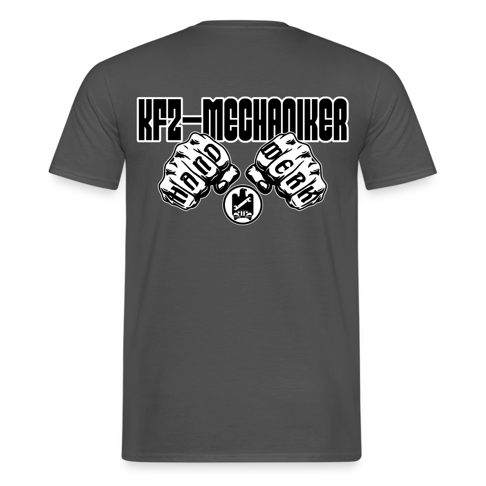 Unisex KFZ-Mechaniker T-Shirt von Spreadconnect, schwarzes Herren T-Shirt mit mechanischem Design, weiche Baumwolle, casual Passform