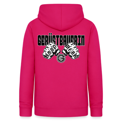 Frauen Hoodie "Gerüstbauerin" (beidseitig beruckt) - dunkles Pink