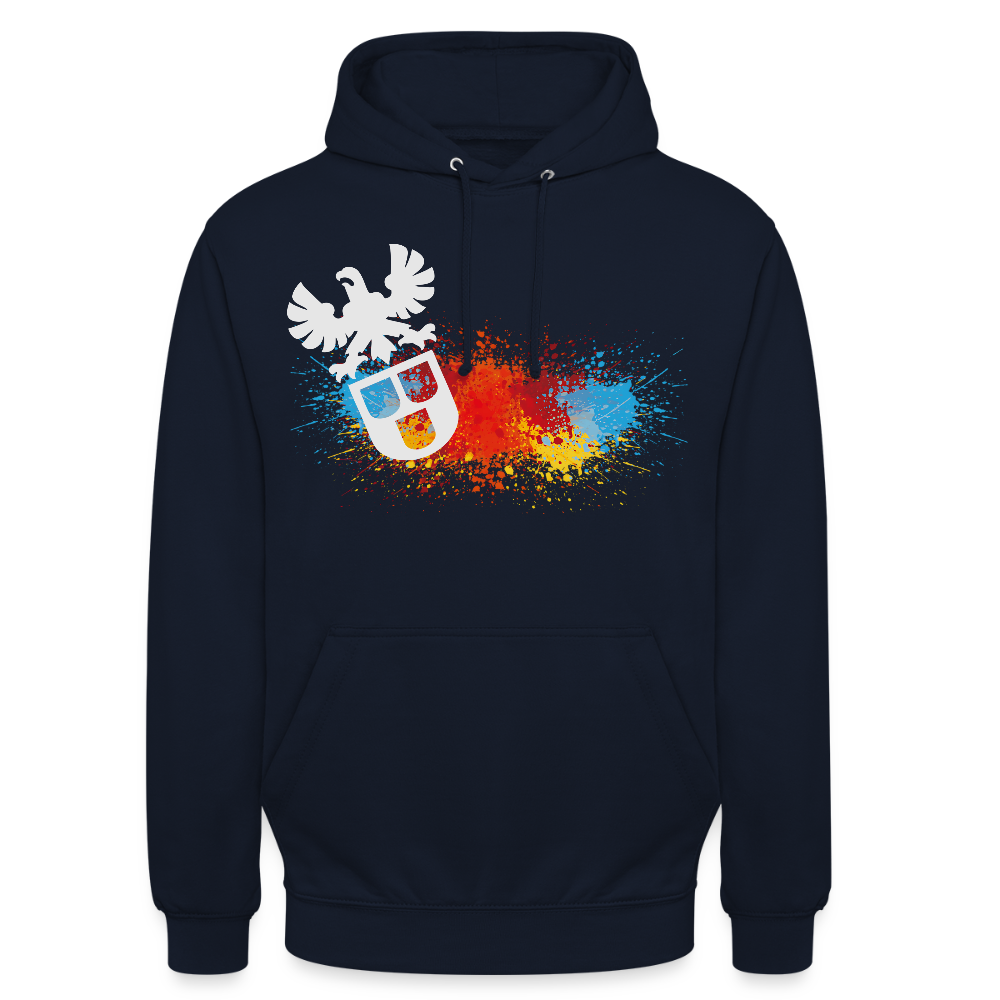Unisex Hoodie "Maler-Splash" Navy Unisex Hoodie