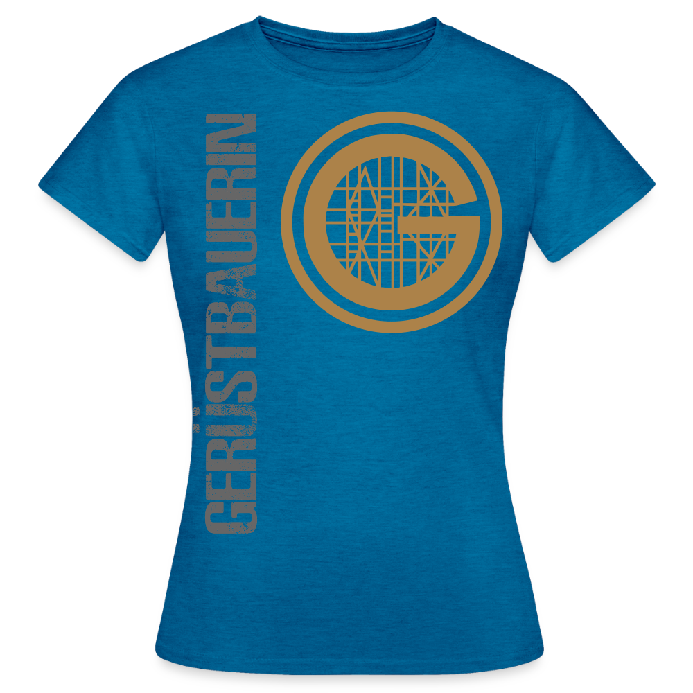 Frauen T-Shirt "Gerüstbauerin" - Antikblaues Saphir meliert