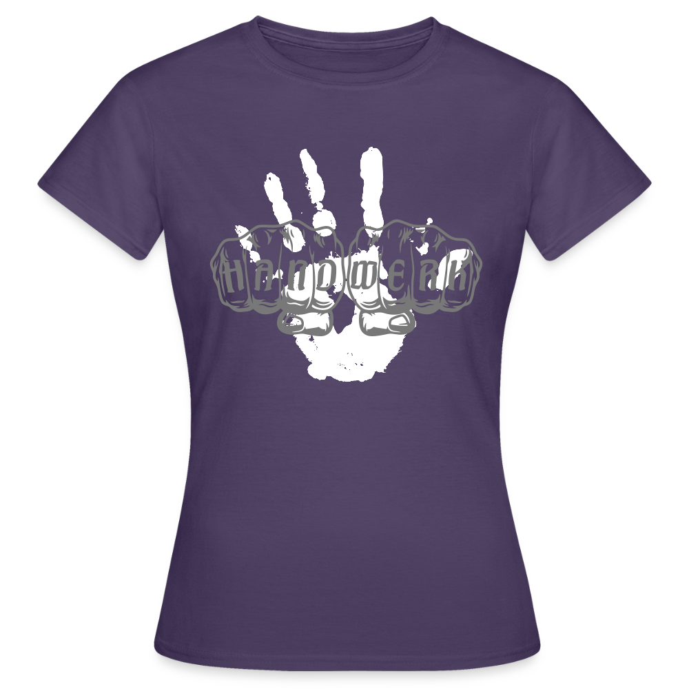 Frauen T-Shirt "Hand" Dunkellila Frauen T-Shirt