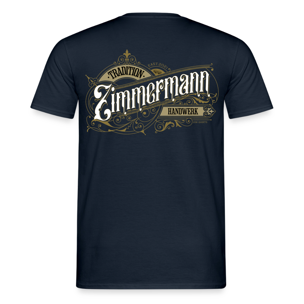 Unisex T-Shirt "Zimmermann"-Nostalgie von Spreadconnect, Männer T-Shirt mit nostalgischem Druck, bequemes Streetwear-Design.
