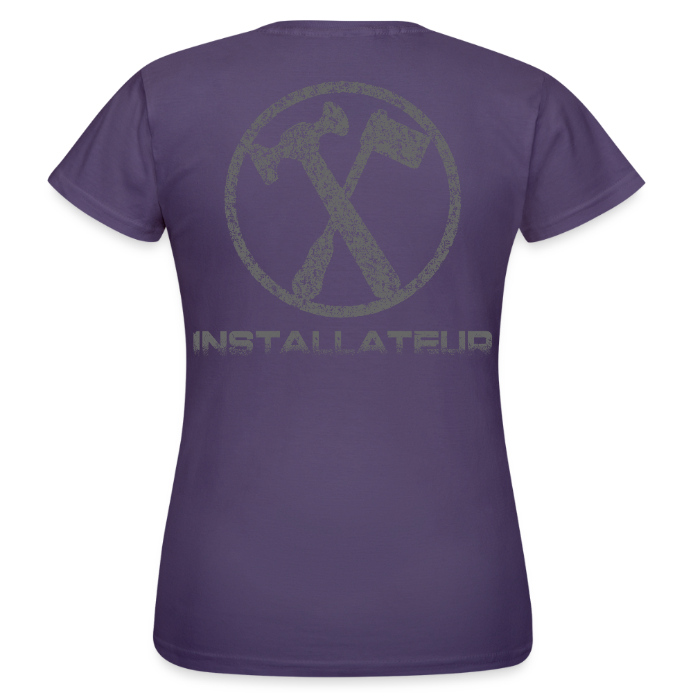 Frauen T-Shirt "Installateur" Dunkellila Frauen T-Shirt