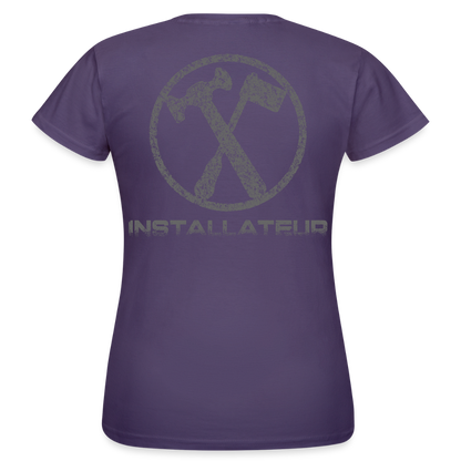 Frauen T-Shirt "Installateur" Dunkellila Frauen T-Shirt