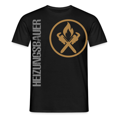 Unisex T-Shirt "Heizungsbauer" Schwarz Männer T-Shirt