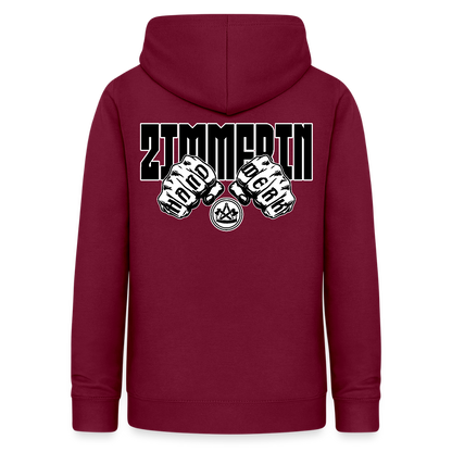 Frauen Hoodie "Zimmerin" (beidseitig beruckt) Bordeaux Frauen Hoodie