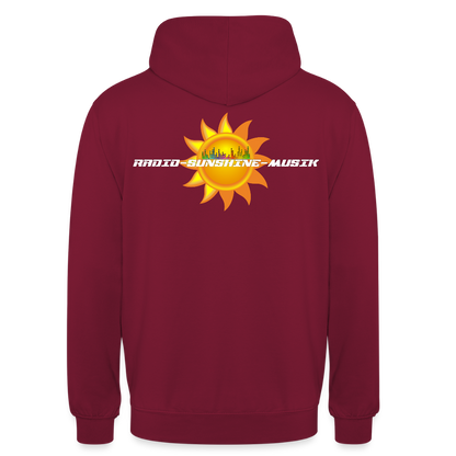 Unisex Hoodie "Radio-Sunshine-Musik" (beidseitig bedruckt) Bordeaux Unisex Hoodie