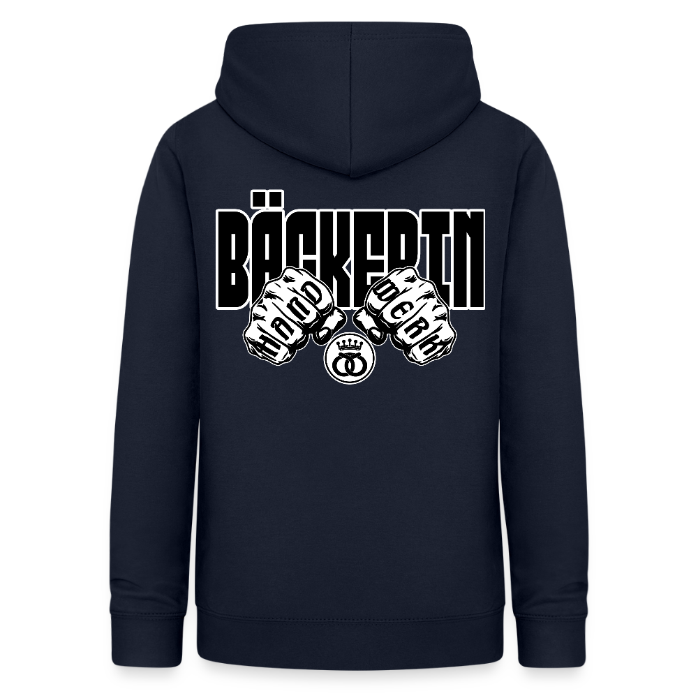 Frauen Hoodie "Bäckerin" (beidseitig beruckt) - Navy