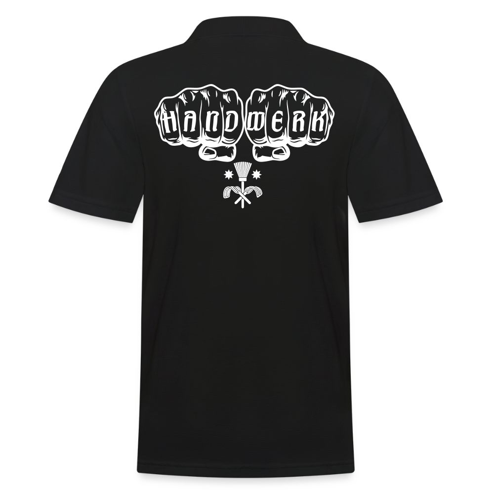 Männer Poloshirt "Schornsteinfeger" (hinten bedruckt) Schwarz Männer Poloshirt