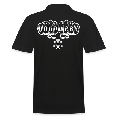 Männer Poloshirt "Schornsteinfeger" (hinten bedruckt) Schwarz Männer Poloshirt