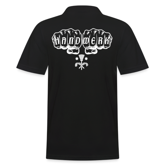 Männer Poloshirt "Schornsteinfeger" (hinten bedruckt) - Schwarz