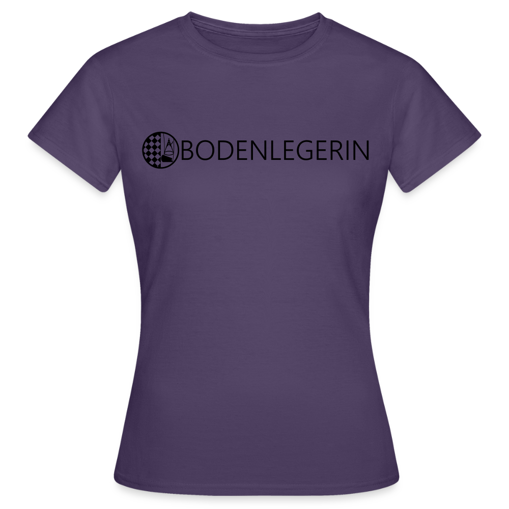 Frauen T-Shirt "Bodenlegerin" Dunkellila Frauen T-Shirt