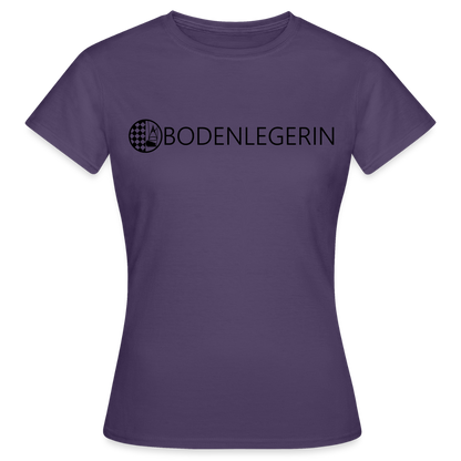 Frauen T-Shirt "Bodenlegerin" Dunkellila Frauen T-Shirt