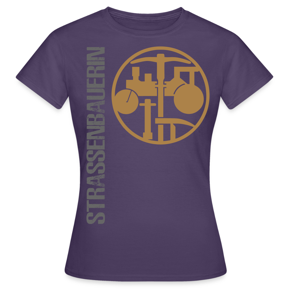 Frauen T-Shirt "Strassenbauerin" Dunkellila Frauen T-Shirt