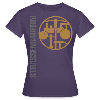 Frauen T-Shirt "Strassenbauerin" Dunkellila Frauen T-Shirt