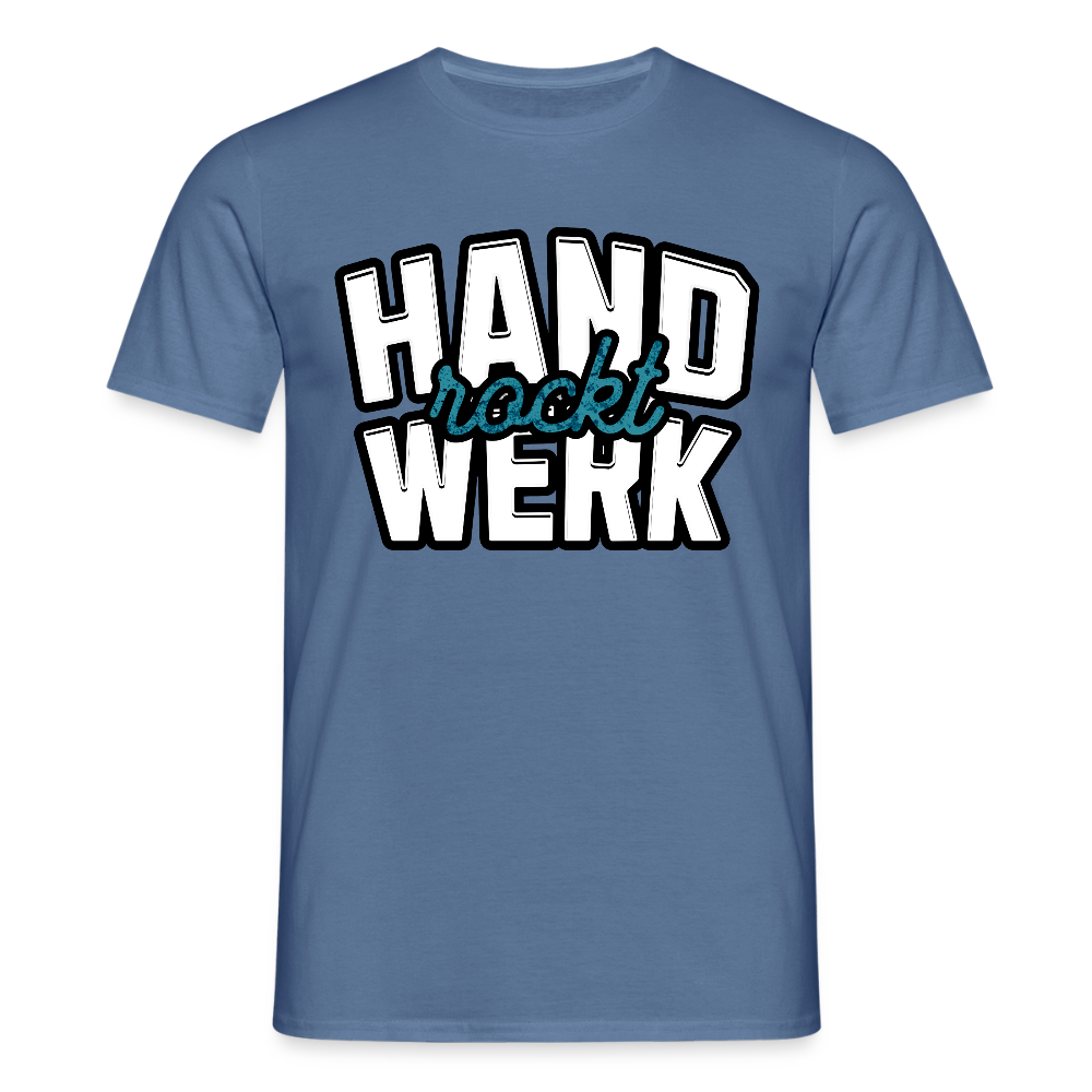 Unisex T-Shirt "Handwerk rockt" Taubenblau Männer T-Shirt