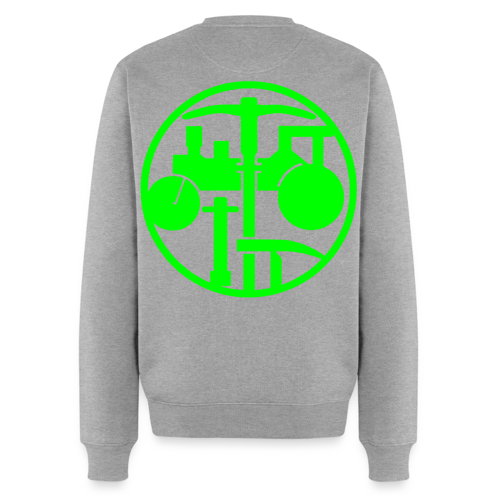 Unisex Premium Pullover "Strassenbauer" neongrün Grau meliert Männer Premium Pullover