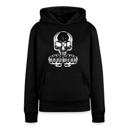 Frauen Premium Hoodie "Skull-Handwerk" Schwarz Frauen Premium Hoodie