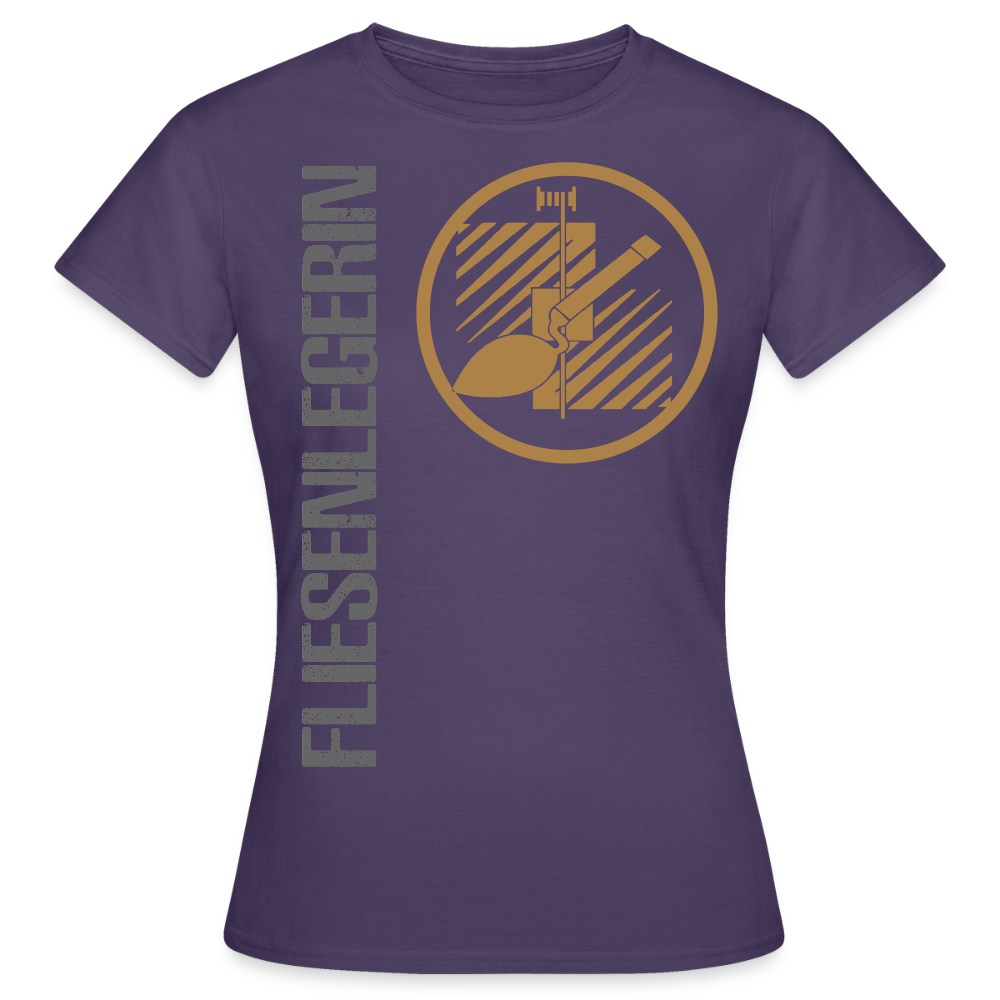 Frauen T-Shirt "Fliesenlegerin" Dunkellila Frauen T-Shirt