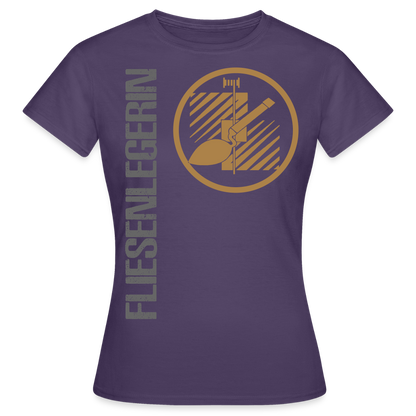 Frauen T-Shirt "Fliesenlegerin" Dunkellila Frauen T-Shirt