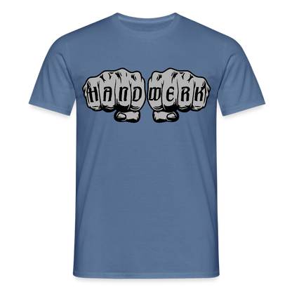 Unisex T-Shirt "Power-Handwerk" Taubenblau Männer T-Shirt