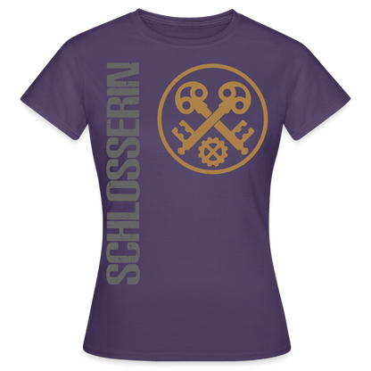 Frauen T-Shirt "Schlosserin" Dunkellila Frauen T-Shirt