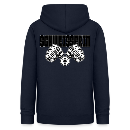 Frauen Hoodie "Schweisserin" (beidseitig beruckt) Navy Frauen Hoodie