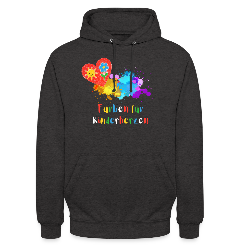 Unisex Hoodie "Farben für Kinderherzen" Anthrazit Unisex Hoodie