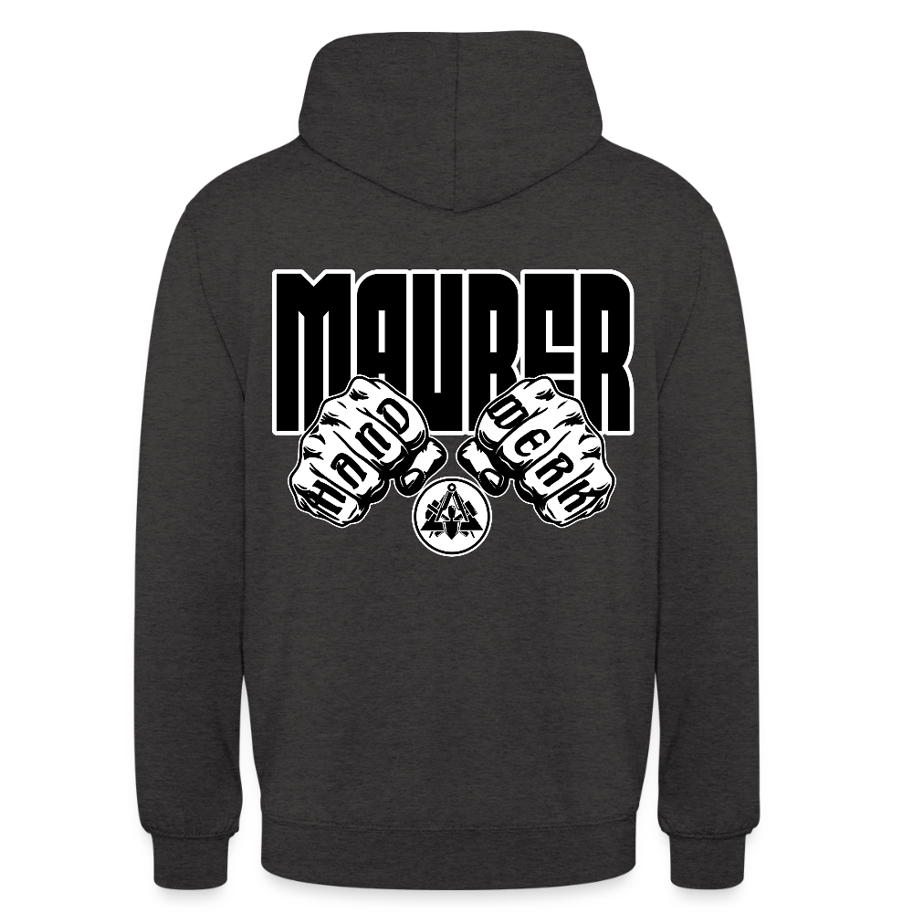 Unisex Hoodie "Maurer" (beidseitig bedruckt) Anthrazit Unisex Hoodie