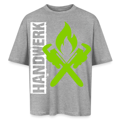Oversized Unisex T-Shirt "Heizungsbauer" Grau meliert Oversized Unisex T-Shirt