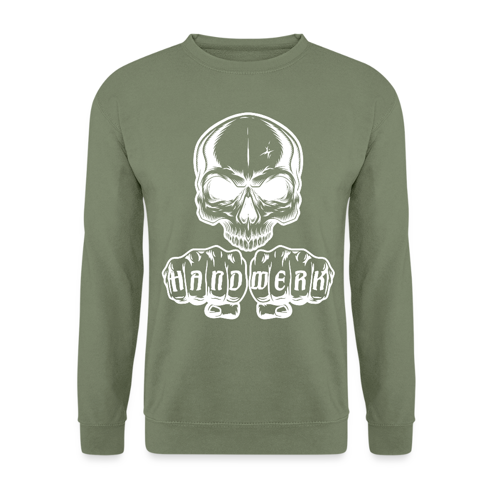 Unisex Pullover "Skull-Handwerk" Armeegrün Unisex Pullover
