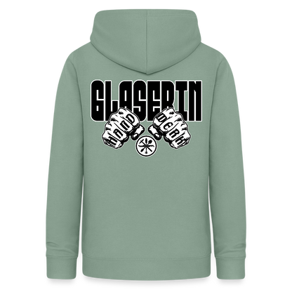 Frauen Hoodie "Glaserin" (beidseitig beruckt) Graugrün Frauen Hoodie