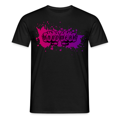 Unisex T-Shirt "Splash-Violett" Schwarz Männer T-Shirt