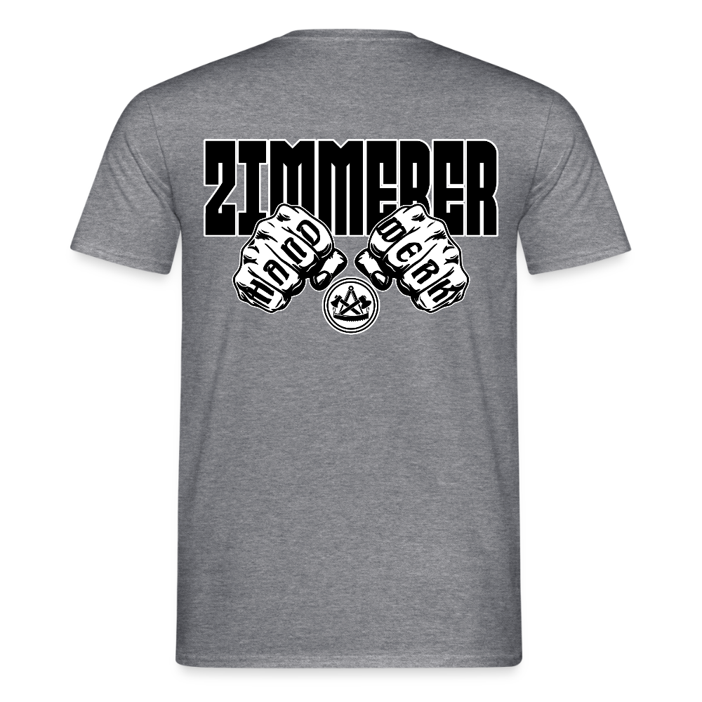 Unisex T-Shirt "Zimmerer" (beidseitig bedruckt) Graphit meliert Männer T-Shirt