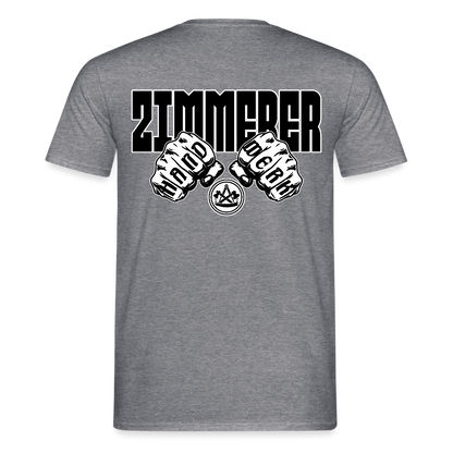 Unisex T-Shirt "Zimmerer" (beidseitig bedruckt) Graphit meliert Männer T-Shirt