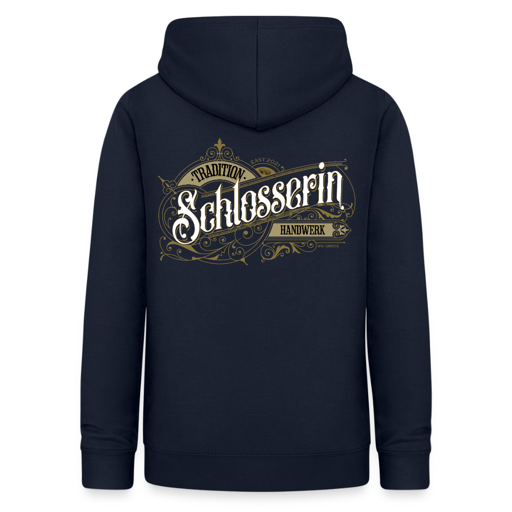 Frauen Hoodie "Schlosserin" Nostalgie Handwerk Navy Frauen Hoodie
